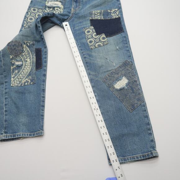 Anthropologie Pilcro Borrowed Boyfriend Patchwork Jeans Size 27 - Picture 9 of 12